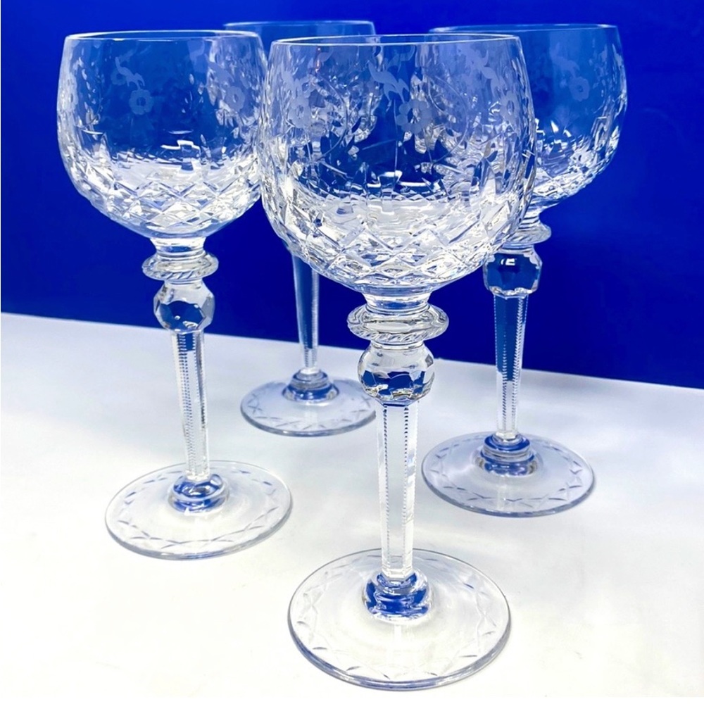 Rogaska Crystal Cut Balloon Gallia Wine
Hocks/Goblets Set of 4 Vintage RARE - Picture 4 of 17